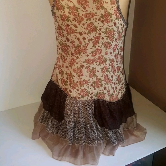 🍬Awake by OS earthtone floral sheer racerback S - Picture 7 of 9